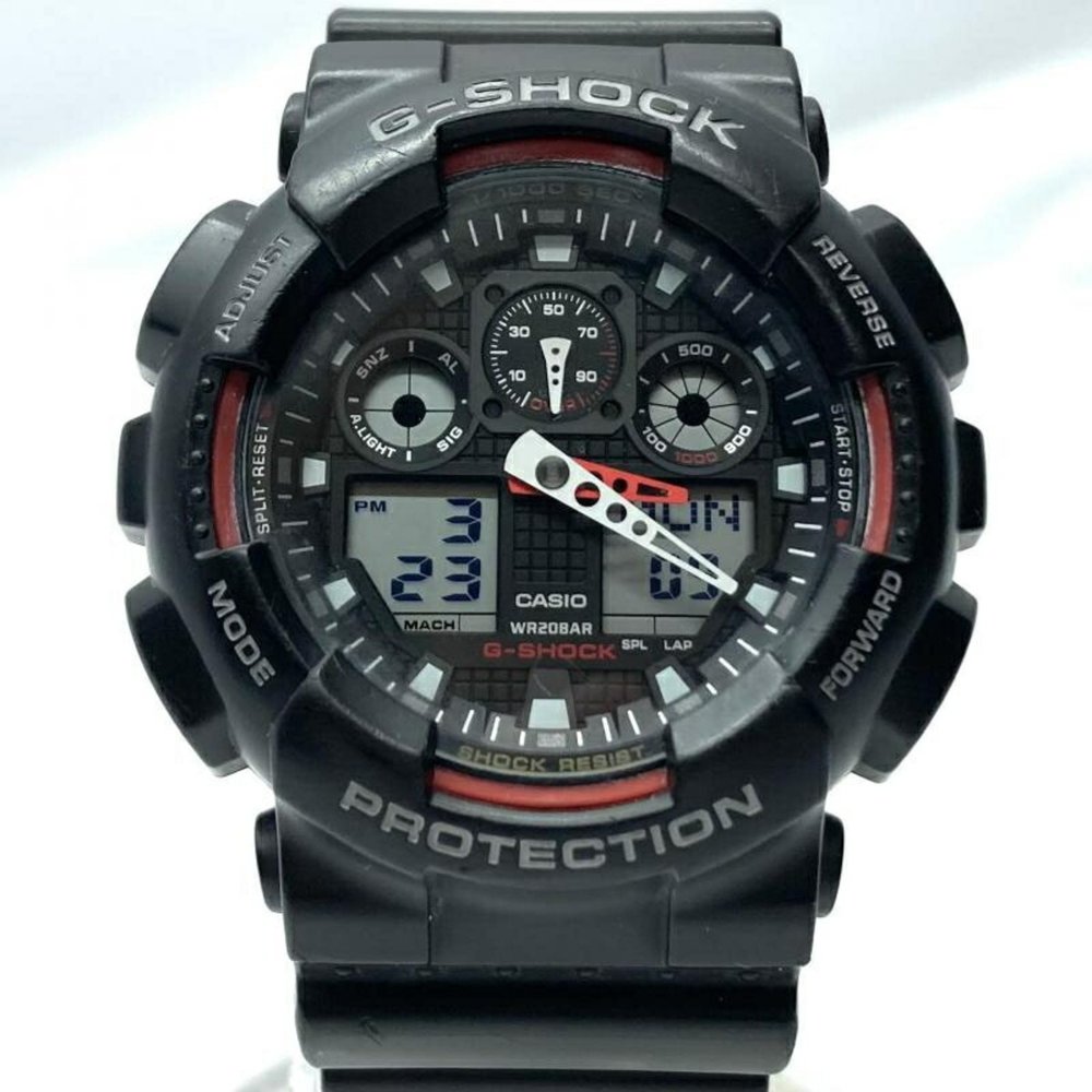 Casio G-Shock Ga-100-1 Casio G-Shock Watch Ana-Digi Black Red